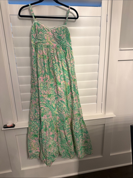 Lilly Pulitzer Dresses & Skirts - Lilly Pulitzer Pink & Green Floral Maxi Sundress